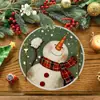 Novos Jogos Americanos Redondos de Natal Mais Vendidos, Jogos Isolantes para Utensílios de Mesa de Linho Resistentes a Manchas, Jogos Americanos Decorativos Simples para Restaurantes Estilo Ocidental