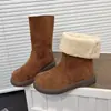 Venta Caliente Uso Bidireccional Más Terciopelo Botas de Nieve para Mujer 2026 Nuevo Estilo Invierno Moda Versátil Botas de Media Caña Engrosadas Botas de Algodón Cálido para Mujer