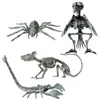 Adornos de Calavera de Animal Esqueleto de Halloween Accesorios Decorativos Escorpión de Plástico Simulado Ratón Cuervo Set de Calaveras
