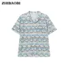 Camisa Tricotada Manga Curta Gola Cubana Vazada Estilo Coreano para Homens, Estilo de Férias na Praia, Sensação Preguiçosa e Relaxada, Camisa Listrada em Contraste