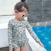 Maiô de verão para meninas com estampa de desenho animado, roupa de banho feminina sem costas, moda praia infantil para bebês, atacado