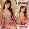 Diyi Miao Si Lencería Sexy Deseo Puro Encanto de Medianoche Encaje Romántico Camisón Ropa de Casa Vestido de Tirantes A123