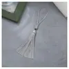 Borla de Cuentas Linglong de 8 cm Nudo Chino de Poliéster Colgante para Disfraz Hanfu Colgante de Metal Marcador de Libros Colgante Pequeño