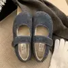 Zapatos de Maternidad Ropa Exterior Zapatos Mary Jane para Mujer Invierno Suela Blanda Más Terciopelo Corte Bajo Estilo Coreano Moda Zapatos de Algodón Velcro Cálidos