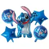 Animación Transfronteriza Lilo y Stitch Stitch Rosa Set de Globos de Película de Aluminio Arreglo de Cumpleaños Globo de Dibujos Animados Papel Día de Año Nuevo