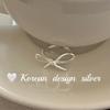 Coreia do Sul Simples Ins Blogger Mesmo Estilo Anel S925 Sterling Silver Hollow Bow Leve Nicho Anel Aberto para Mulheres
