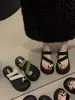 Slippers for Women 2025 Summer New Fashion Versatile Metal Thick-Soled Comfortable Casual Flip-Flops