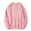Nueva colección de otoño e invierno: sudadera unisex de algodón puro, color liso, cuello redondo, hombros caídos, forro polar, engrosada, estilo coreano, simple y versátil