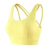 Sutiã esportivo feminino com bojo fixo, à prova de choque de alto impacto, push-up, design de costas cruzadas, adequado para yoga, Pilates e treinamento de fitness