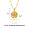 Colgante de cobre bañado en oro vietnamita con técnica de oro antiguo, de doble capa, giratorio, con detalles de diamantes, diseño de girasol, un regalo para una novia