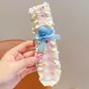 Pinza para el flequillo de la frente con lindo patrón floral pequeño, pinza para flequillo francés, diadema para lavarse la cara, pinza para el pelo de mujer para la parte trasera de la cabeza