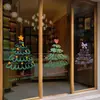 Decorações de Natal Transfronteiriças Papai Noel Árvore Adesivos de Janela Celofane Ano Novo Loja de Shopping Decoração de Janela Eletrostático