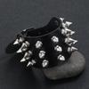Estilo punk europeo y americano personalidad gótica exagerado pulsera de cuero con remaches de tres filas uña puntiaguda pulsera de PU Rock