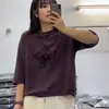 Camiseta de Manga Tres Cuartos para Mujer Estilo Nuevo Verano 2026, Talla Grande Ajuste Holgado, Top de Mujer Estampado con Pentagrama Cuello Redondo