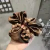 Anillo para el Cabello de Cuero de Alta Calidad Negro Intestino Grueso Anillo Simple Temperamento Perla Moño para el Cabello Anillo de Intestino Grueso Atadura para el Cabello Duradera sin Marcas