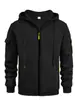 Suéter Hoodie Masculino Outono e Inverno Transfronteiriço com Zíper, Bolso na Manga, Cardigan, Jaqueta Casual Esportiva Masculina Plus Size
