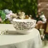 Juego de Té de Cerámica con Tazas, Platillos y Tetera para Uso Doméstico, Adecuado para Regalo, Serie de Rama y Vid de Cerámica con una Cesta Portátil