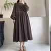 Estilo Japonés Industria Pesada Bordado Encaje Pana Vestido Estilo Bosque Dulce Vestido Baby Doll Estilo Literario Retro Otoño e Invierno Engrosamiento