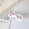 Novo Presilha de Cabelo Fofa Xadrez Rosa e Azul com Laço para Meninas Franja Lateral Doce Presilhas Finas Gatinho Colorido