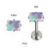 Piercing Stud para Osso da Orelha Retangular de Opala F136 Liga de Titânio de Grau Cirúrgico Barra Reta com Stud Coclear Espiral Interno para Homens