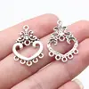 26X19Mm 1.5g Prata Antiga Retrô DIY Liga Acessórios Conectores de Brinco