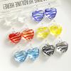 Líneas completamente transparentes tambor redondo colgante corazón de durazno diy accesorios de vidrio personalidad aretes pulsera collar material al por mayor