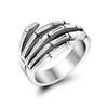 Anillo de acero de titanio con forma de calavera estilo punk, joyería de fundición vintage, venta al por mayor, precio de fábrica, SA085