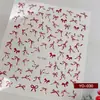 Pegatinas de Arte para Uñas con Lazo Francés Color Borgoña Popular entre Celebridades de Internet Lazo de Cinta Rojo de Año Nuevo Accesorios para Uñas