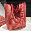 Bolsa de Cuadros Brillantes de Verano 2025 de Doble Cara Llamativa de Nylon Fresca Diaria de Nicho Gran Capacidad para Viajar