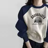 Moletom de Algodão 2026 Novo Outono e Inverno com Gola Redonda para Mulheres, Estiloso e Rejuvenescedor, com Forro de Lã, Espessado, Roupa de Baixo, Mangas Raglan, Blusa de Manga Longa