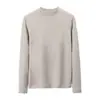 Top de otoño para hombre, forro polar de doble cara de peso pesado de 320 g, nuevo estilo 2026, color liso, cuello redondo, camiseta interior de manga larga