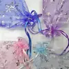 Bolsas de rede em estoque, bolsas de rede multicoloridas com flocos de neve, sacolas com cordão, bolsas de organza, sacolas transparentes para embalagem de presentes e joias