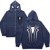 Sudadera casual estilo americano con capucha y cremallera larga para hombre, otoño e invierno, nueva para jóvenes, holgada, sencilla, con estampado de Spider-Man
