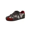 Sapatos femininos vintage versáteis e confortáveis, sapatos casuais esportivos femininos com fivela, tênis de treino alemão, color-blocking, novos para outono 2026 com sola grossa
