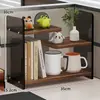 Estantería de escritorio, encimera de dormitorio, estante de almacenamiento de libros de acrílico, escritorio multifuncional para estudiantes, organizador de libros y documentos
