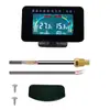 Medidor de Temperatura del Agua y Voltaje con Pantalla Dual LCD Dos en Uno Conectados Camión Coche Medidor Combinado de Temperatura del Agua y Voltaje 12V24V Universal