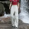 Pantalones de Senderismo para Exteriores Jack Chuanyang para Mujer, Versátiles de Primavera y Otoño Estilo Americano Casual de Pierna Recta Caídos Largos para Hombre, Estilo Montaña para Exteriores