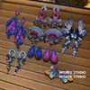 Brincos Luxuosos Coloridos de Flor e Borboleta com Zircônia e Franja para Jovens Ricas, Brincos da Moda com um Toque de Luxo de Alto Padrão