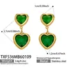 Set de Pendientes, Collar y Pulsera con Piedras de Cristal en Forma de Corazón, Estilo Nuevo Europeo y Americano, con Cadena de Acero Inoxidable Chapada en Oro de 18 Quilates