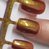 Unhas Postiças Polarizadas com Glitter Pré-Prontas Usáveis Semi-Acabadas Cola de Esmalte Spray Pura Feita à Mão Peças de Manicure Tiras de Unha Postiça