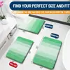 Juego de alfombrillas de baño de cachemir sintético a rayas degradadas, que incluye una alfombrilla de baño, una alfombrilla para el suelo del baño y una alfombrilla de entrada, todas ellas absorbentes, antideslizantes, resistentes a las manchas y fáciles de limpiar