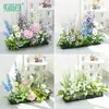 Maceteros con Flores Artificiales y Plantas Verdes, Combinaciones de Flores y Plantas Falsas, Maceteros Decorativos para Separación y Ocultación, Arte Floral Paisajístico