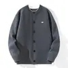 Cardigan de Tricô Masculino Outono e Inverno, Jaqueta de Moda Versátil Quente para o Dia a Dia
