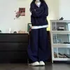 Estilo Coreano Otoño e Invierno Moda Dongdaemun Ropa Deportiva Traje para Mujer Sudadera Holgada Casual con Capucha Traje de Running Conjunto de Dos Piezas