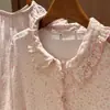 Novidades para o outono! Pijama floral com babados, suave e doce, para mulheres, conjunto de roupa de casa confortável e de corte solto para a primavera
