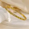 Nuevo Pulsera de Acero de Titanio Dorado para Mujer, Pulsera de Zirconia que No se Desvanece para Pareja, Lujo Ligero, Pulsera Anillo de Gama Alta, Joyería de Mano