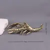 Ornamentos de Lagosta de Latão Puro Artesanato Pequeno de Bronze Cobre Puro Gadgets para Brincadeiras de Chá Colecionáveis Estilo Chinês Ornamentos Vintage Estilo Chinês
