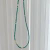 Collar de Cuentas de Arroz de Cristal Verde Abuela para Mujer, Versátil, de Alta Gama, Nicho, con Cuentas, para Clavícula, Joyería de Nuevo Estilo Chino
