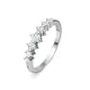 Anel de Gota com Moissanita Cor D Mais Vendido no Exterior Prata de Lei S925 Banhado a Ouro Branco 18K Joia Moderna e Versátil