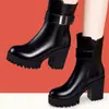 Botas de Tacón Alto Hasta la Mitad de la Pantorrilla para Mujer 2026 Otoño/Invierno Nuevas Cálidas con Forro de Terciopelo Impermeables Plataforma Tacón Grueso Suela Gruesa Cómodas Versátiles Botas Martin